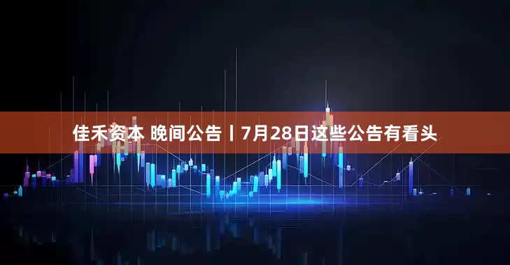 佳禾资本 晚间公告丨7月28日这些公告有看头