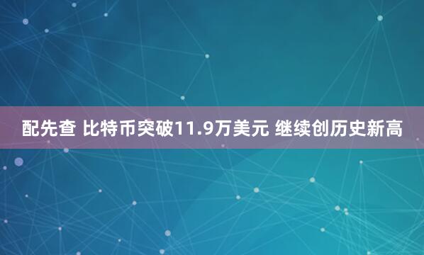 配先查 比特币突破11.9万美元 继续创历史新高